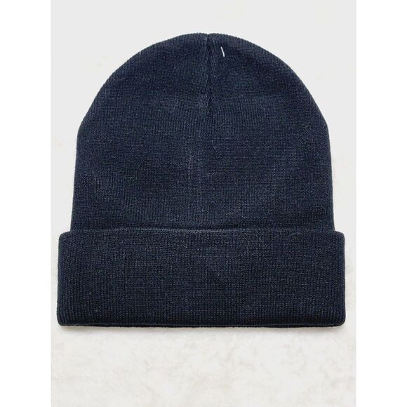 Thin Blue Line Flag Winter Hat Black Police Knit Cap USA One Size - Picture 2 of 2